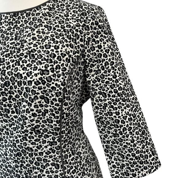 REISS Body Con Dress Leopard Print Gray White and Black Women's Size 8 - Picture 11 of 11